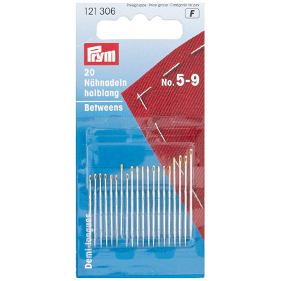 Jehly pro ruční šití polodlouhé ostré č. 5-9 (20 ks) PRYM