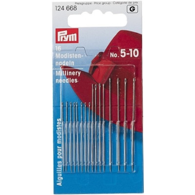 Modistické extra dlouhé jehly č. 5-10 (16 ks) PRYM