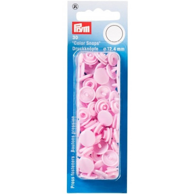 Patentky kulaté růžové "Color snaps" Ø 12,4 mm (30 ks) PRYM