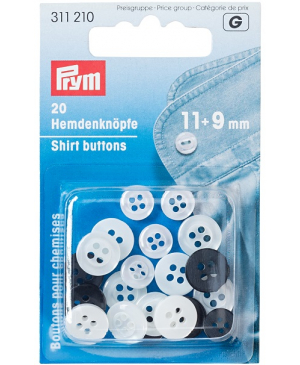 Košilové knoflíky 11 + 9 mm (20 ks) PRYM