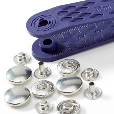 Stiskací knoflíky stříbrné, 15 mm (10 ks) PRYM