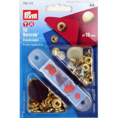 Stiskací knoflíky zlaté, 15 mm (10 ks) PRYM