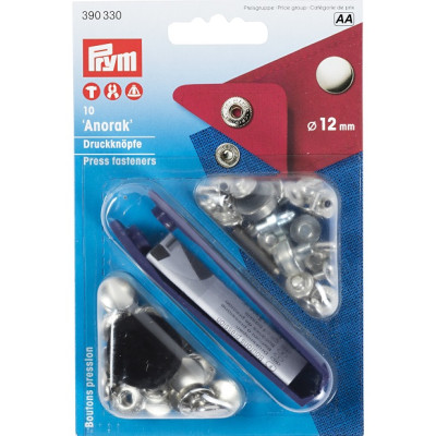 Stiskací knoflíky stříbrné, 12 mm (10 ks) PRYM