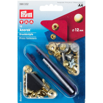 Stiskací knoflíky zlaté, 12 mm (10 ks) PRYM