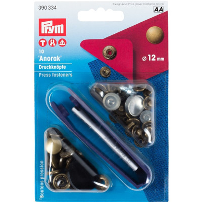 Stiskací knoflíky staromosaz, 12 mm (10 ks) PRYM