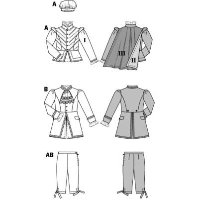 Střih Burda číslo 2461 kostým princ, Mozart