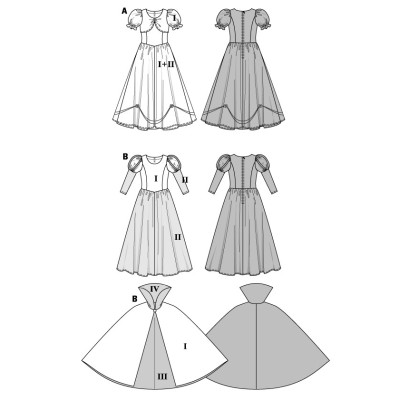 Střih Burda číslo 2480 šaty pro princeznu, Sněhurka