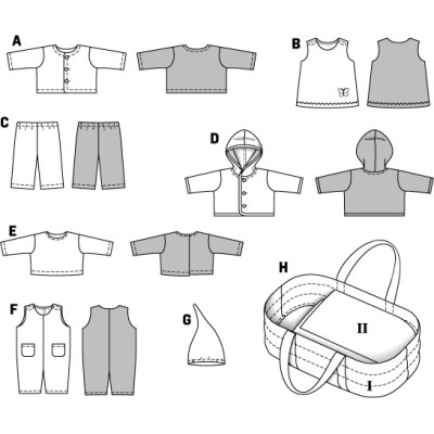 Střih Burda číslo 8591 oblečky pro panenky