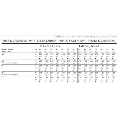 Střih Burda číslo 2459 pánský kostým na piráta a Casanovu