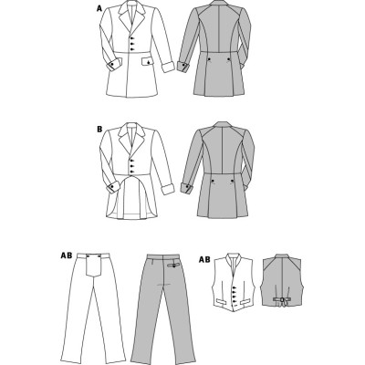 Střih Burda číslo 2767 pánský frak / oblek z roku 1848