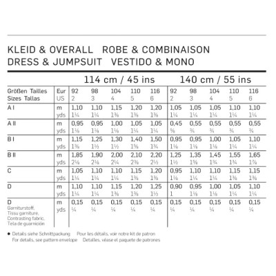 Střih Burda číslo 9460 dětské šaty, overal