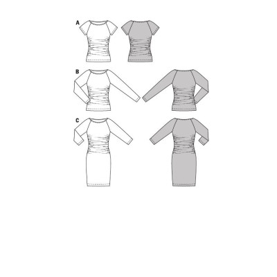 Střih Burda číslo 6910 tričko, jednoduché žerzejové šaty
