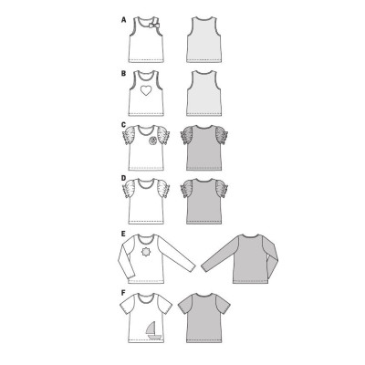 Střih Burda číslo 9439 dětské jednoduché tílko, tričko