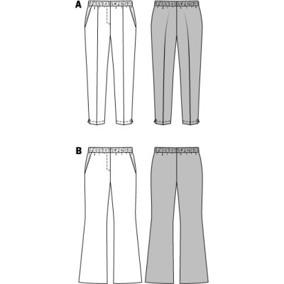 Střih Burda číslo 6859 kalhoty s gumou v pase pro plnoštíhlé
