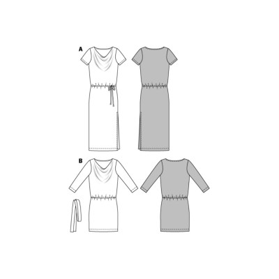 Střih Burda číslo 6639 tričkové šaty, šaty s vodou
