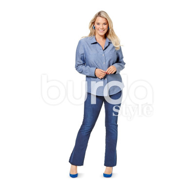 Střih Burda číslo 6614 košile pro plnoštíhlé