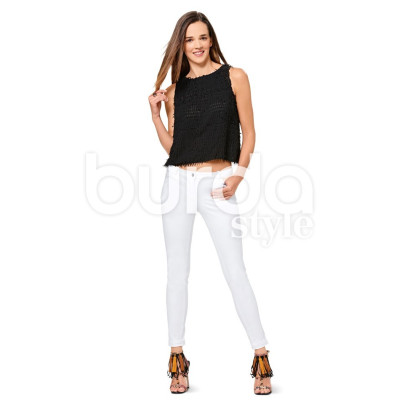 Střih Burda číslo 6543 džíny, džínové kalhoty s vyšším pasem