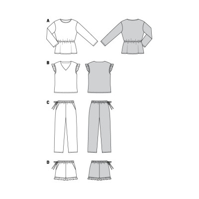 Střih Burda číslo 6261 pyžamo, domácí oblečení