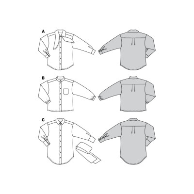 Střih Burda číslo 6263 košile, košile s vázačkou, dlouhá košile
