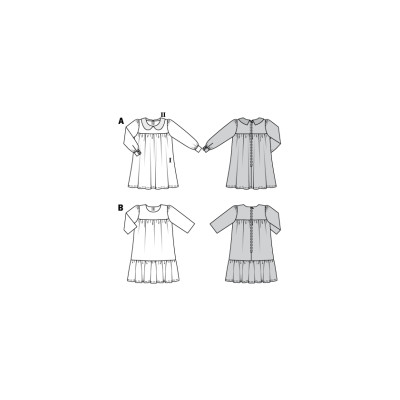 Střih Burda číslo 9305 dětské nabírané áčkové šaty