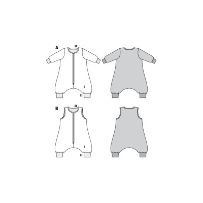 Střih Burda číslo 9298 spací pytel (overal) pro miminka