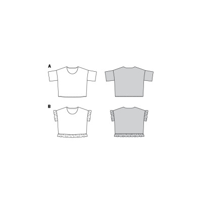 Střih Burda číslo 6243 tričko s kulatým výstřihem