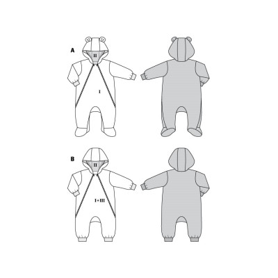 Střih Burda číslo 9294 dětské dupačky, overal