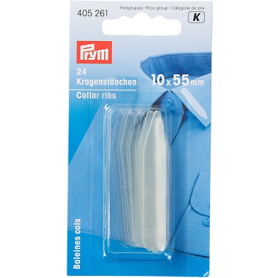 Výztuha do límečku, transparentní 10 x 55 mm (24 ks) PRYM