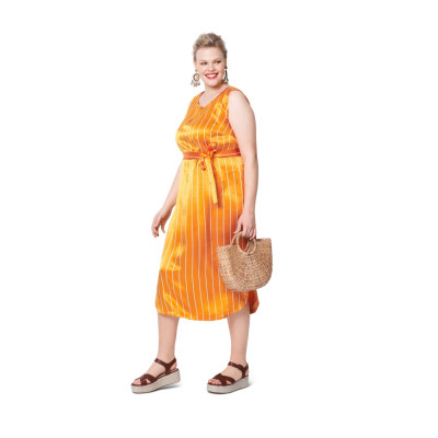 Střih Burda číslo 6106 šaty bez rukávů pro plnoštíhlé