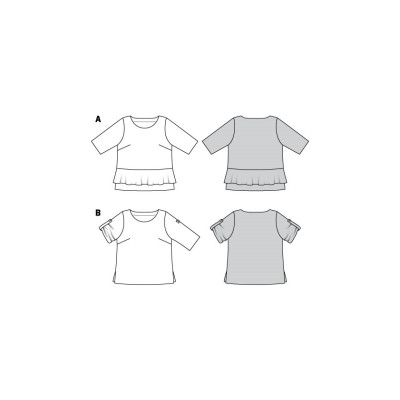 Střih Burda číslo 6105 tričko s volánem pro plnoštíhlé