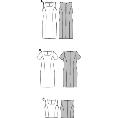 Střih Burda číslo 7972 jednoduché pouzdrové šaty, top