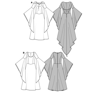 Střih Burda číslo 2484 šaty na elfku / vílu