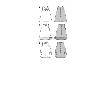 Střih Burda číslo 9447 dětské áčkové šaty, balonové šaty