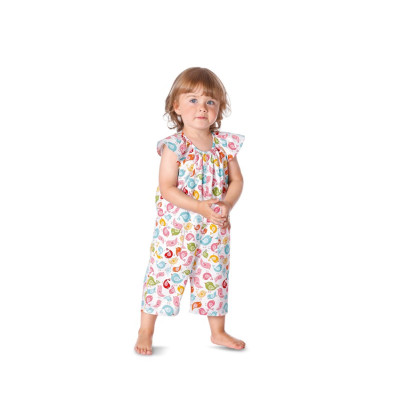 Střih Burda číslo 9435 dětské šaty, halenka, kraťasy, overal