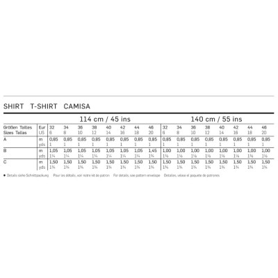 Střih Burda číslo 6820 jednoduché tričko, krátké tričko, tričko s dlouhým rukávem