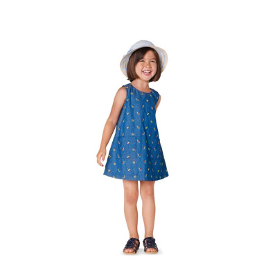 Střih Burda číslo 9420 dětské áčkové šaty s kapsami