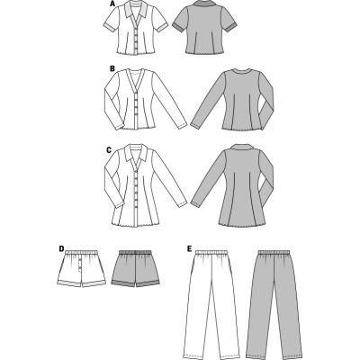 Střih Burda číslo 6742 dámské pyžamo, noční košile