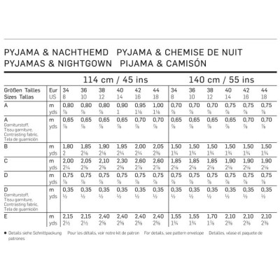 Střih Burda číslo 6742 dámské pyžamo, noční košile