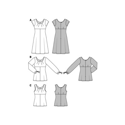 Střih Burda číslo 6685 empírové šaty, halenka