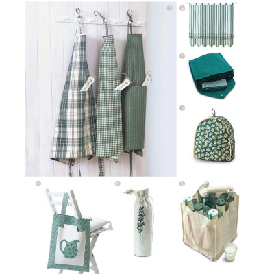 Střih Burda číslo 8125 kuchyňské doplňky, zástěra, chňapka, prostírání, závěs