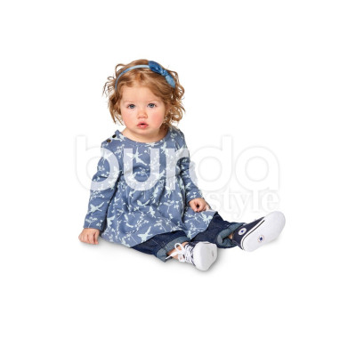 Střih Burda číslo 9347 dětské bodýčko, bodýčko se sukní