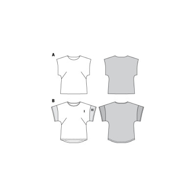 Střih Burda číslo 6445 jednoduché tričko pro plnoštíhlé