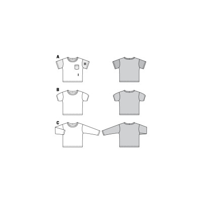 Střih Burda číslo 9322 dětské tričko, tričko s dlouhým rukávem