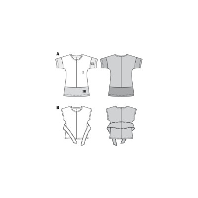 Střih Burda číslo 6330 tričko, dlouhé tričko, tunika