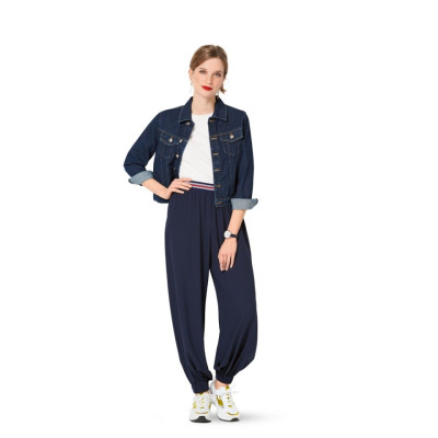 Střih Burda číslo 6283 jednoduché kalhoty s pasem do gumy