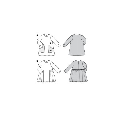 Střih Burda číslo 9310 dětské áčkové šaty, mikinové šaty