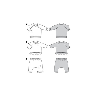 Střih Burda číslo 9312 dětská mikina, teplákové kalhoty