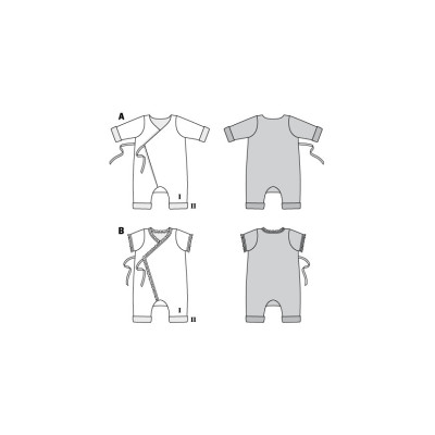 Střih Burda číslo 9314 dětské zavinovací bodýčko