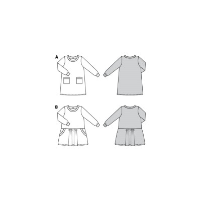 Střih Burda číslo 9286 dětské mikinové šaty