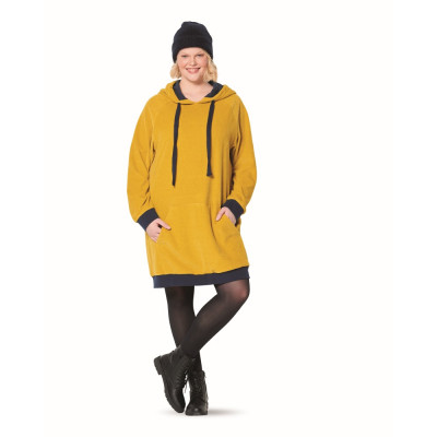 Střih Burda číslo 6195 mikina s kapucí, mikinové šaty pro plnoštíhlé